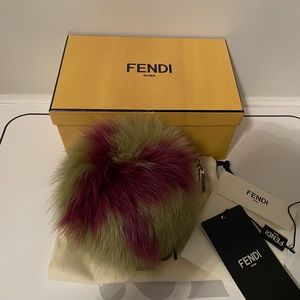 Fendi Pom Pom Bag Charm Fur Leather